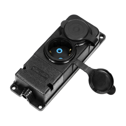 Imagine BLOC 2 PRIZE 2P+E 16A 250V  NEGRU CAUCIUC OR-AE-13165(GS)