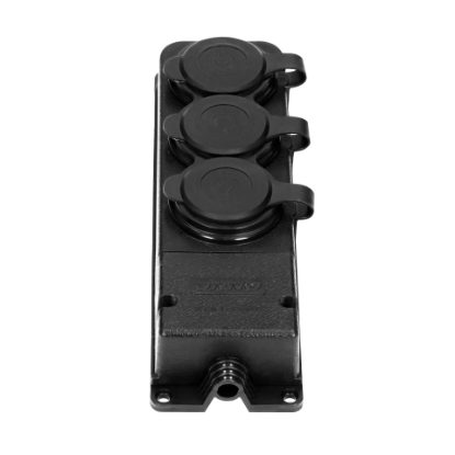 Imagine BLOC 3 PRIZE 2P+E 16A 250V  NEGRU CAUCIUC OR-AE-13166(GS)