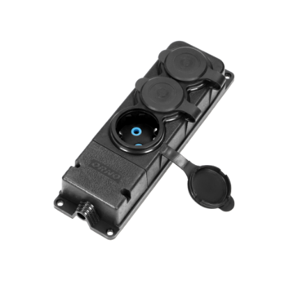 Imagine BLOC 3 PRIZE 2P+E 16A 250V  NEGRU CAUCIUC OR-AE-13166(GS)