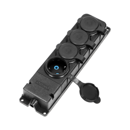 Imagine BLOC 4 PRIZE 2P+E 16A 250V  NEGRU CAUCIUC OR-AE-13167(GS)