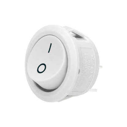 Imagine COMUTATOR BASCULANT FI12MM ,1P,(O-I) RETINERE 6A 250VAC, ALB,OR-AE-13180/W