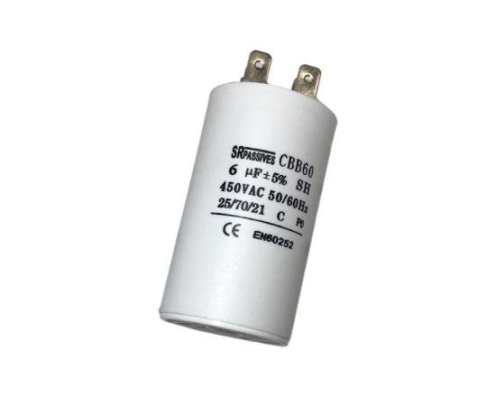 Imagine CONDENSATOR MOTOR, FUNCTIONARE   6.0UF 450VAC  CBB60A-6/450, TERMINAL 6.3MM