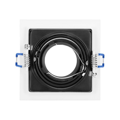 Imagine SPOT INCASTRAT 1*GU10, MR16, REGLABIL, MAX 50W, 230V, ALB/NEGRU, IP20, PATRAT, ALUMINIU