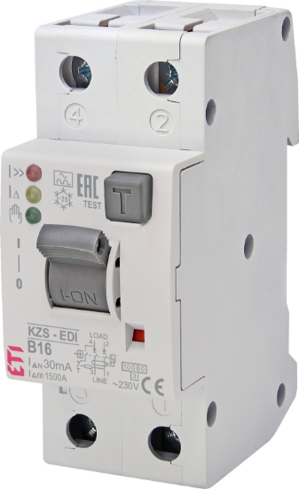 Imagine DIFERENTIAL RCBO,  30MA/TIP A, 2P B 16A, 10KA 2MD, 3 LED, KZS-2M2P EDI A B16/0.03