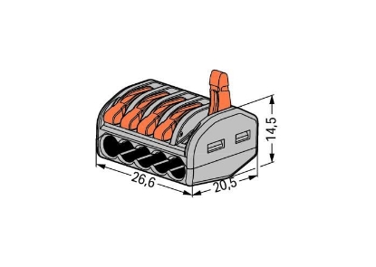 Imagine BLOC TERMINAL  1P, 5G, =<4MMP,  40BUC/CUTIE,  24A, COMPRESIE, WAGO