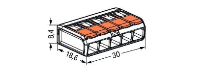 Imagine BLOC TERMINAL  1P, 5G, =<4MMP,  25BUC/CUTIE,  32A, COMPRESIE, WAGO