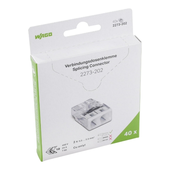 Imagine CONECTOR DE IMBINARE 1P, 2G(1*2G) - 40BUC/CT - 24A, =<2.5MMP, CONDUCTOR RIGID, WAGO