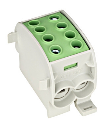 Imagine CLEMA DISTRIBUTIE 1P, (2*70+2*50)MMP/4GAURI, CUPRU, 192A, VERDE-GALBEN