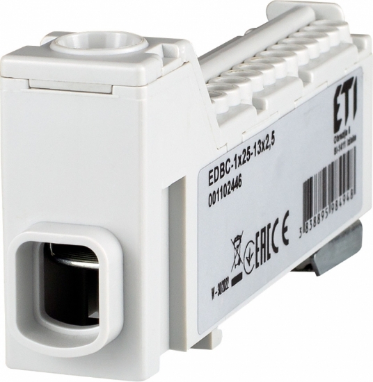 Imagine BLOC DISTRIBUTIE 1P, (1* 25+13*2.5)MMP/14GAURI, 63A 1000V AC/1500DC GRI, EDBC-1X25-13X2,5