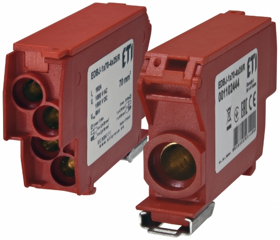 Imagine BLOC DISTRIBUTIE 1P, (1* 70+4*25)MMP, 192A 415V, NEGRU, EDBJ-1X70-4X25/R