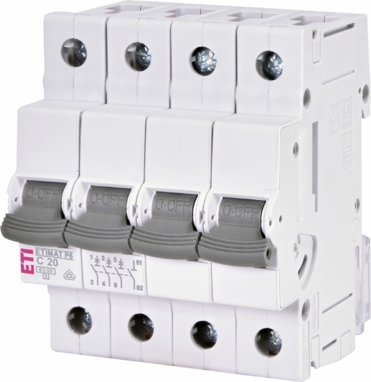 Imagine DISJUNCTOR MCB 3P+N, C 20A, 4MD, 6KA, ETIMAT P6