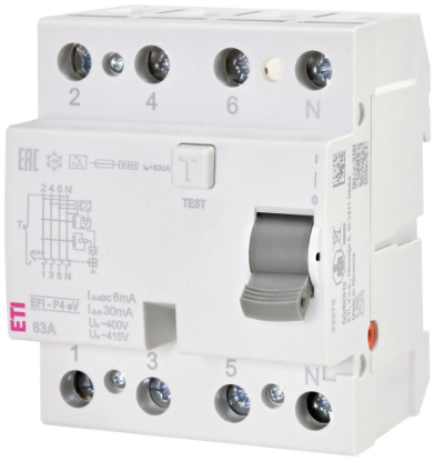 Imagine DIFERENTIAL RCCB, 30MA, TIP EV, 63A, 4P, 4MD, EFI-P4 EV 63/0.03