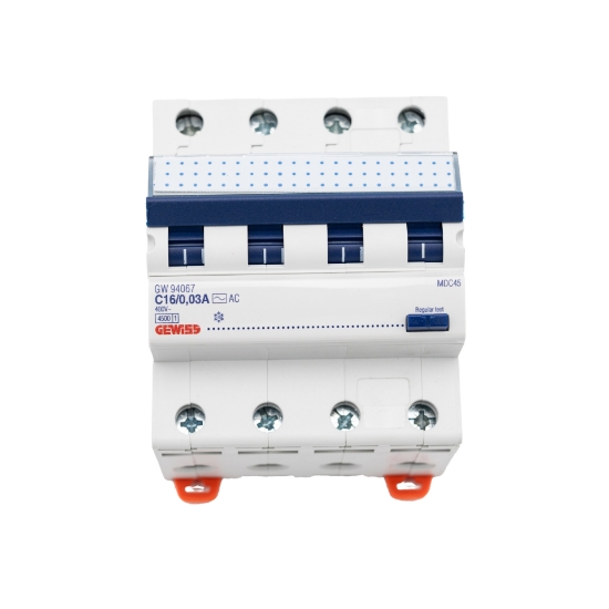 Imagine DISJUNCTOR DIFERENTIAL 4P C 16A  30MA  4.5KA 4M GW  94067